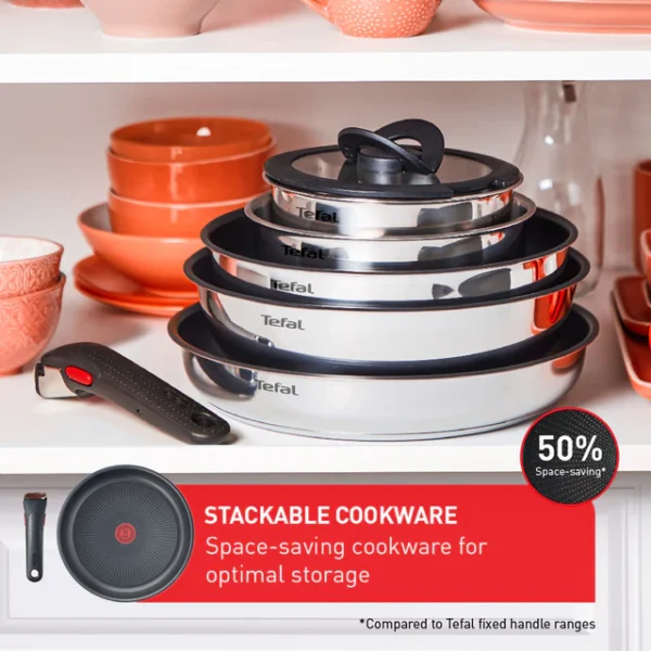 Tefal Ingenio Emotion 6 Piece Induction Non-stick Stainless Steel Cookware Set - Image 2