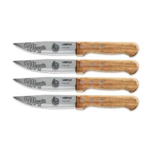 GRYLT Jumbo 4 Piece Steak Knife Set AFL Collingwood Magpies